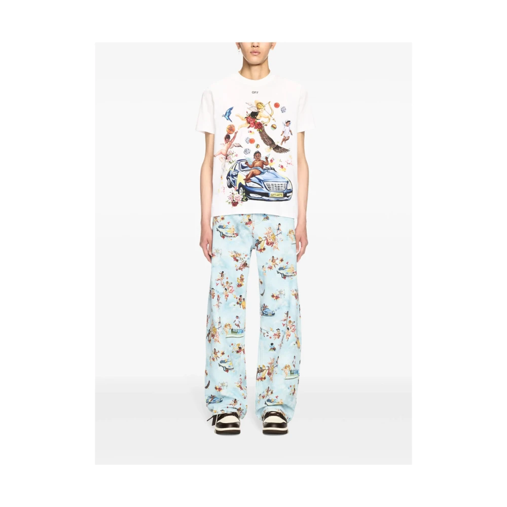 Off White Witte Crew Neck T-shirt White Heren