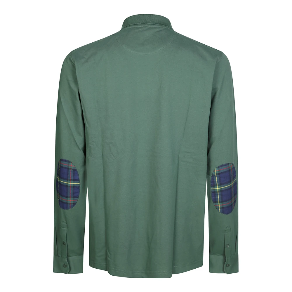 Sun68 Contrast Polo Shirt Green Heren