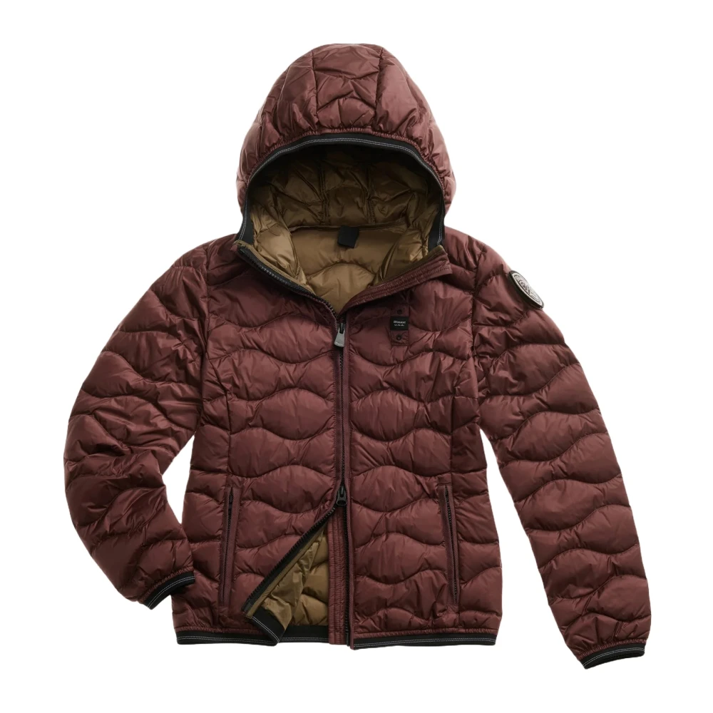 Blauer Vrouw Rood Jassen Dames, M, Nylon, Camelia Onde Gewatteerde Veer