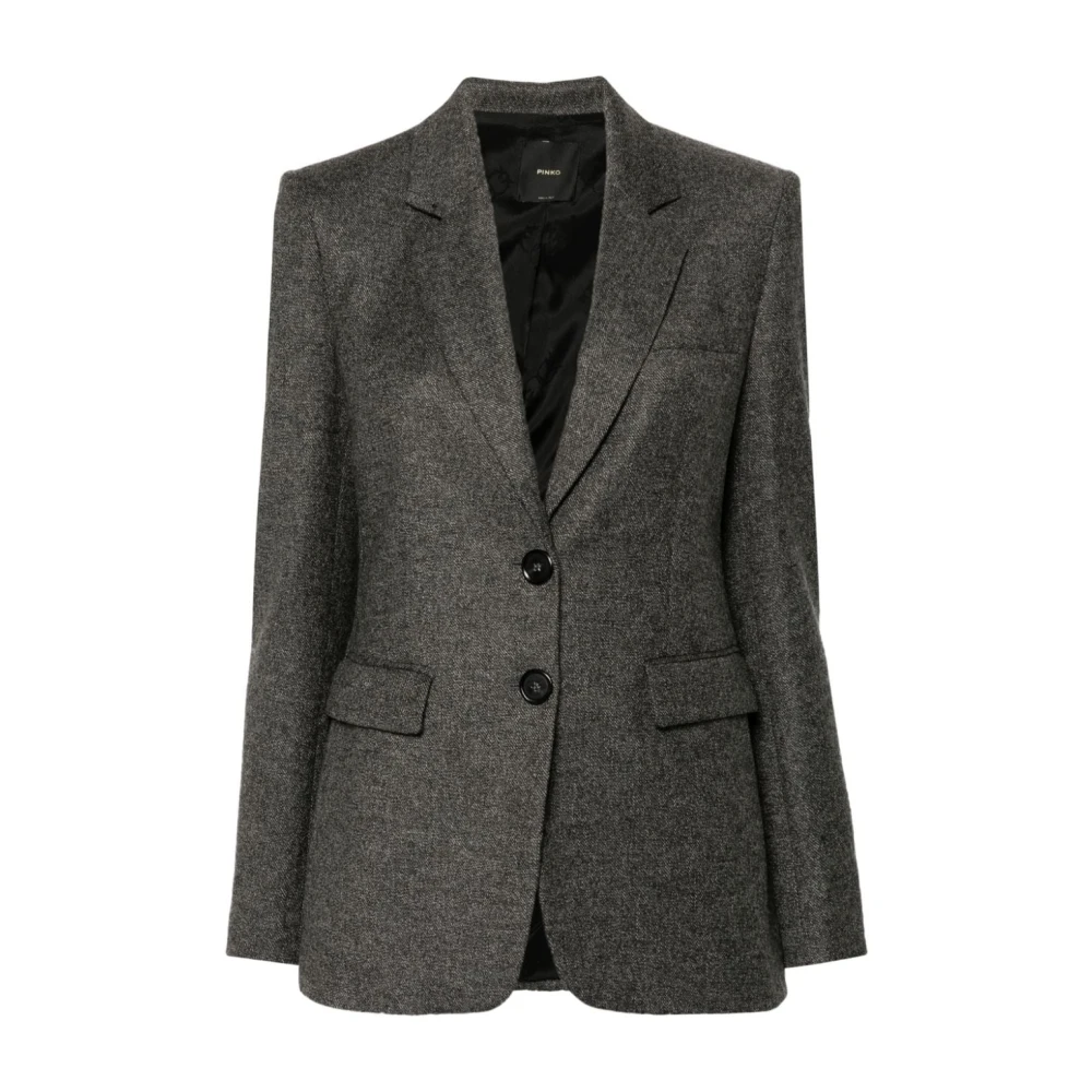 Pinko Grå enkelknäppt Ruota blazer Gray, Dam