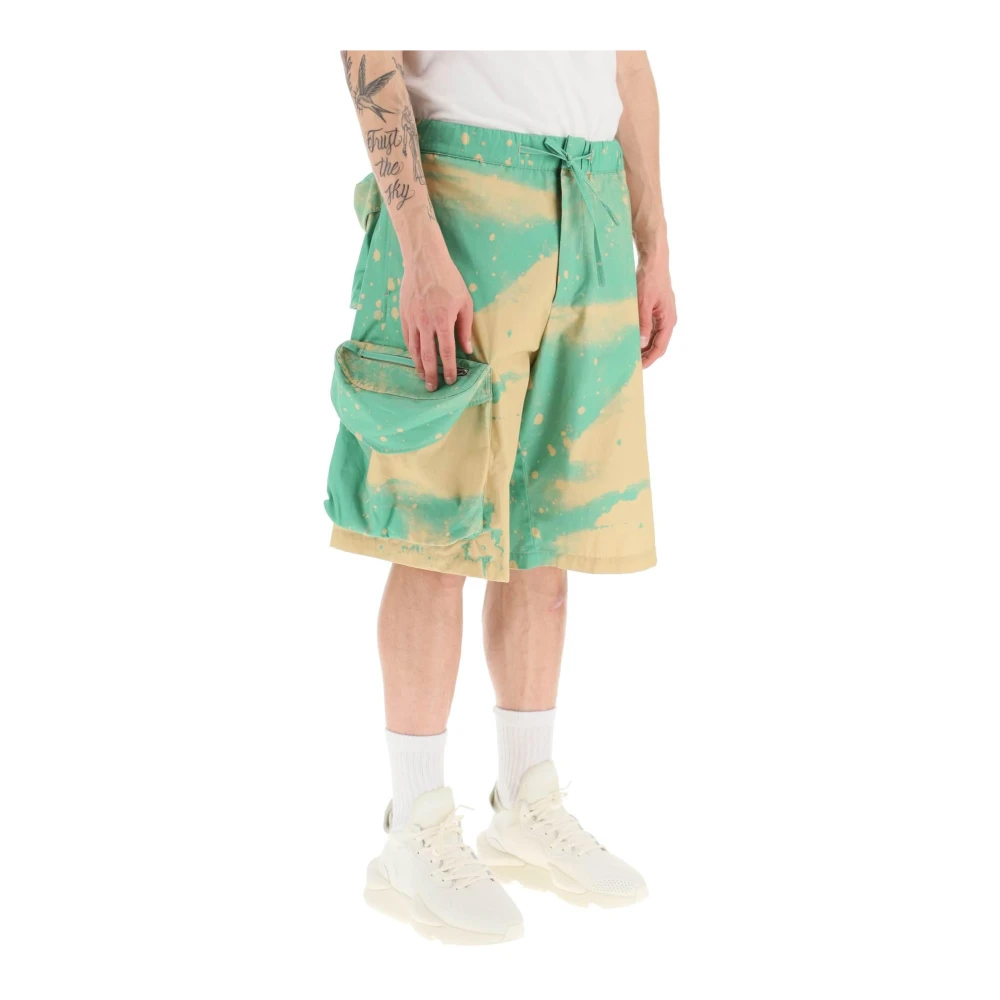 Oamc Smudge Oversized Shorts met Maxi Zakken Multicolor Heren