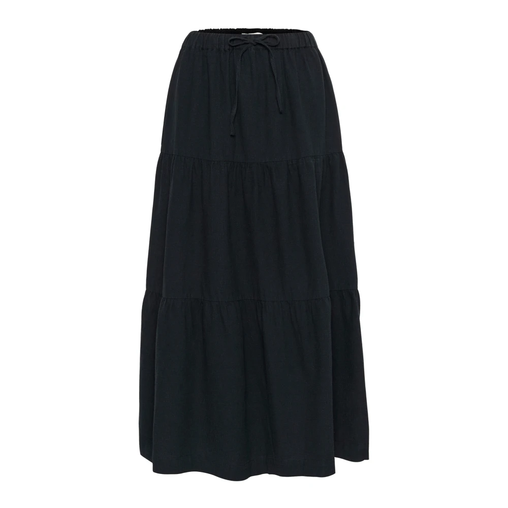 Part Two Wijdvallende Rok met Elastische Tailleband en Koord Blue Dames