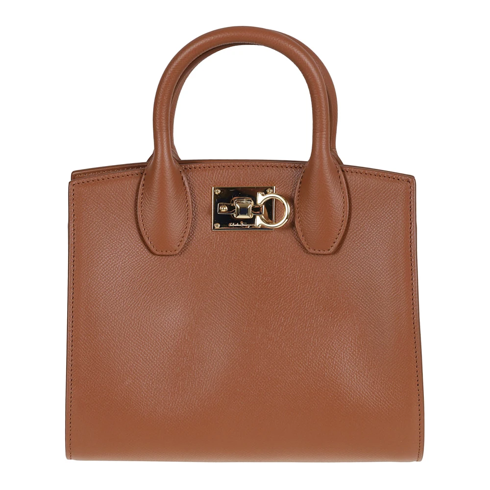 Salvatore Ferragamo Bruine Studio Box Tassen Brown Dames