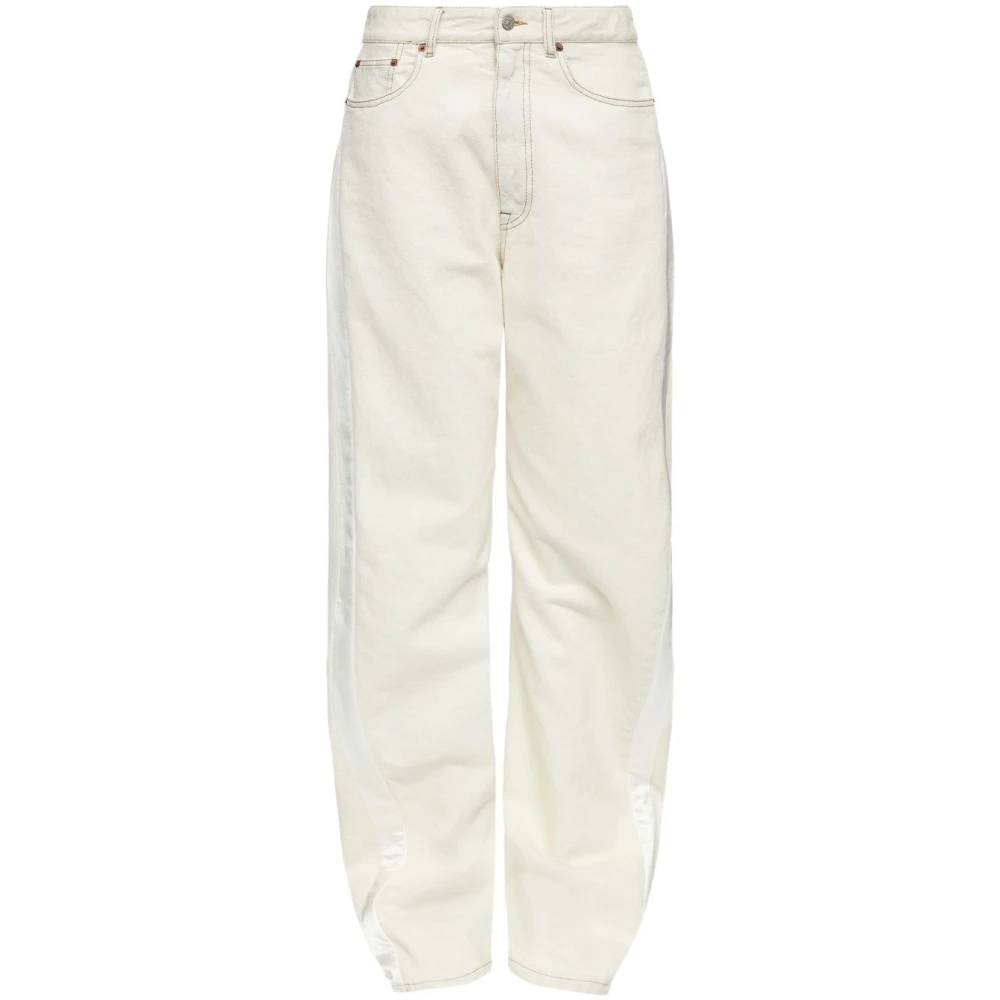 Mm6 Maison Margiela Women's Beige Loose-Fit Jeans,, White Jeans Bianco Ss25 Stylish Fit W28