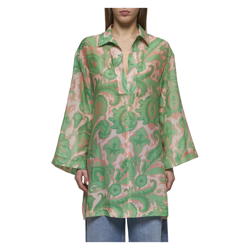 ETRO Paisley Print V-hals Shirt Multicolor Dames