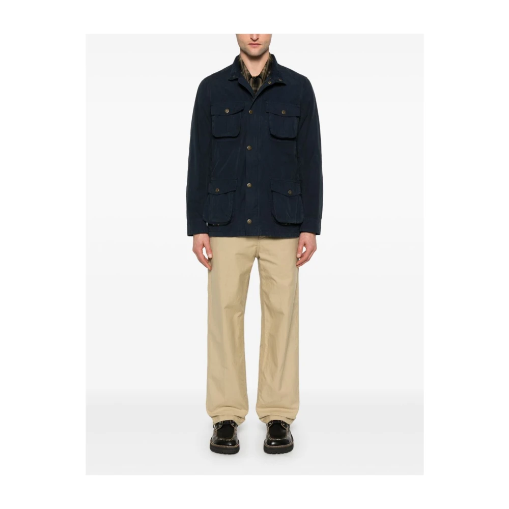 Barbour Blauwe Jas met Zakken Blue Heren