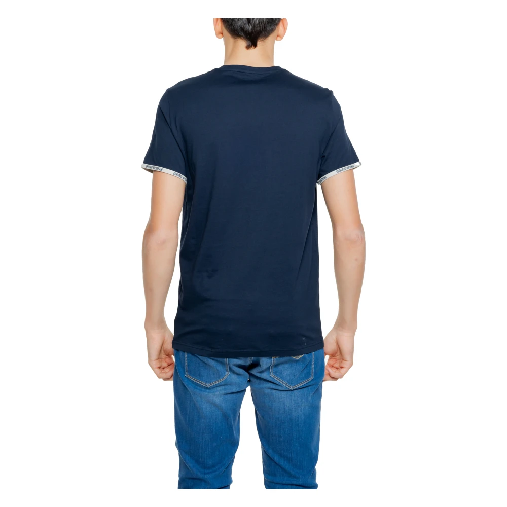 Emporio Armani Katoenen Heren T-Shirt Lente Zomer Collectie Blue Heren