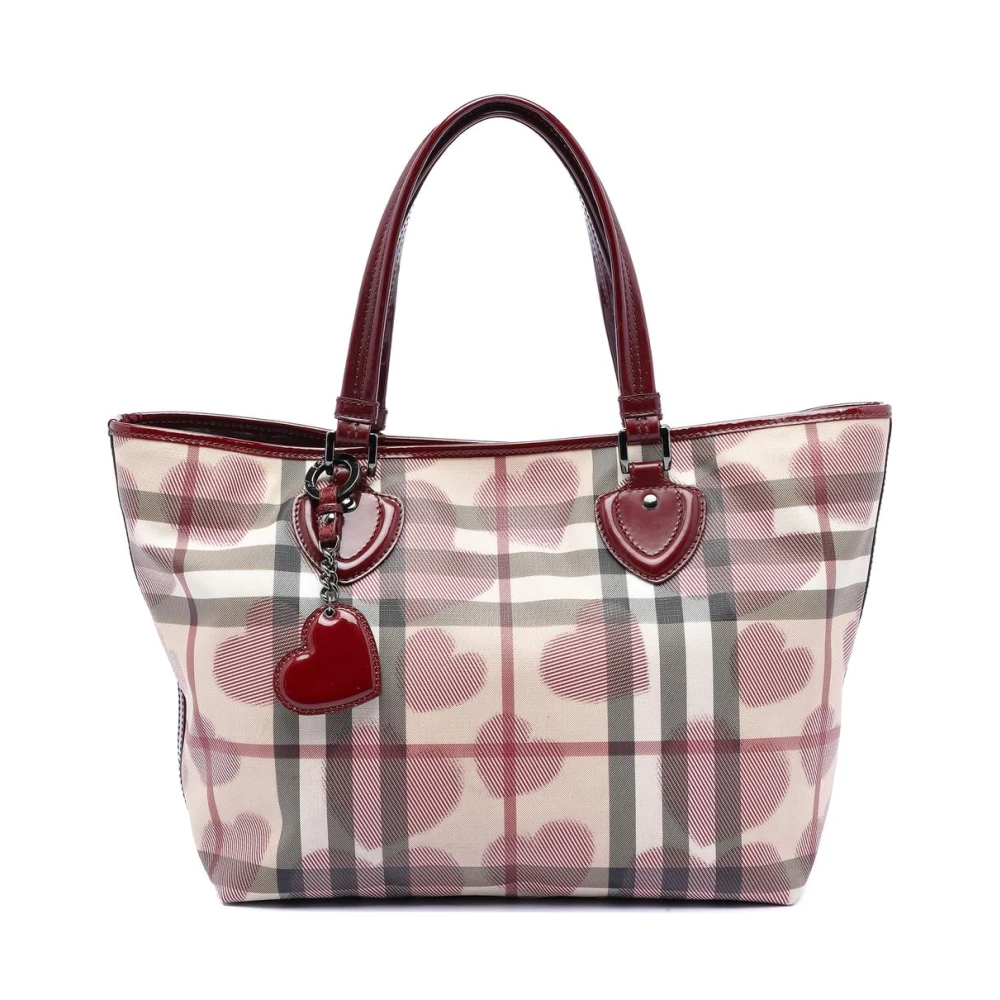 Burberry Vintage Women's Brown Pre-Owned Vintage Heart Check Tote Bag