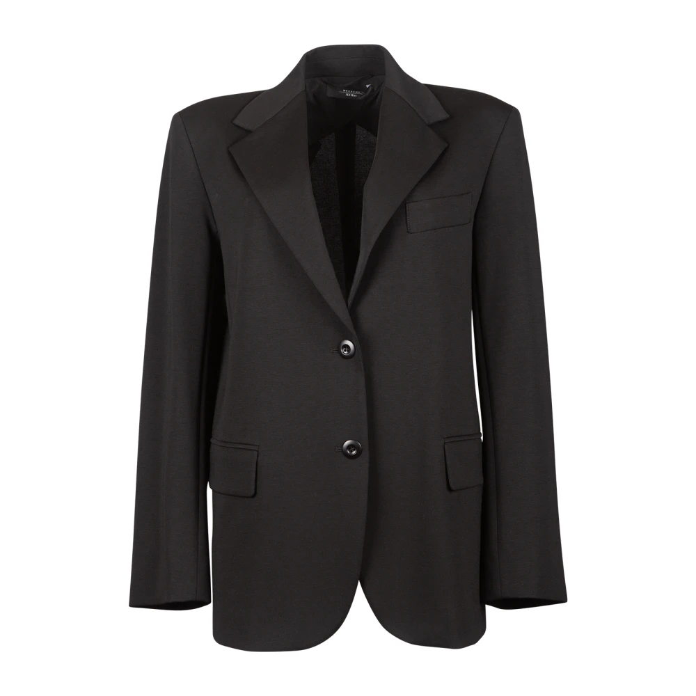 Max Mara Weekend Zwarte Jersey Blazer Milano Stitch Black Dames