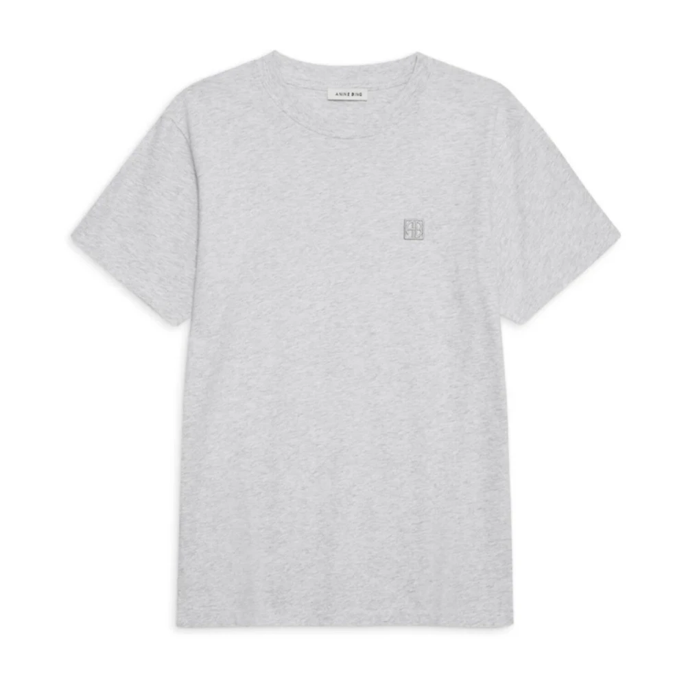 Anine Bing Women's Gray T-Shirts, Xs, Light Grey Cotton Tee Lili Top