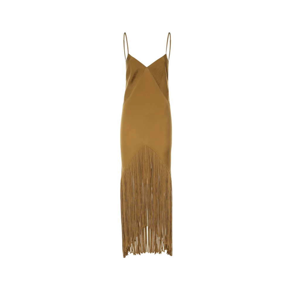 Pinko Women's Brown Maxi Dresses, Xs, Badia Abito Tela Viscosa Washe