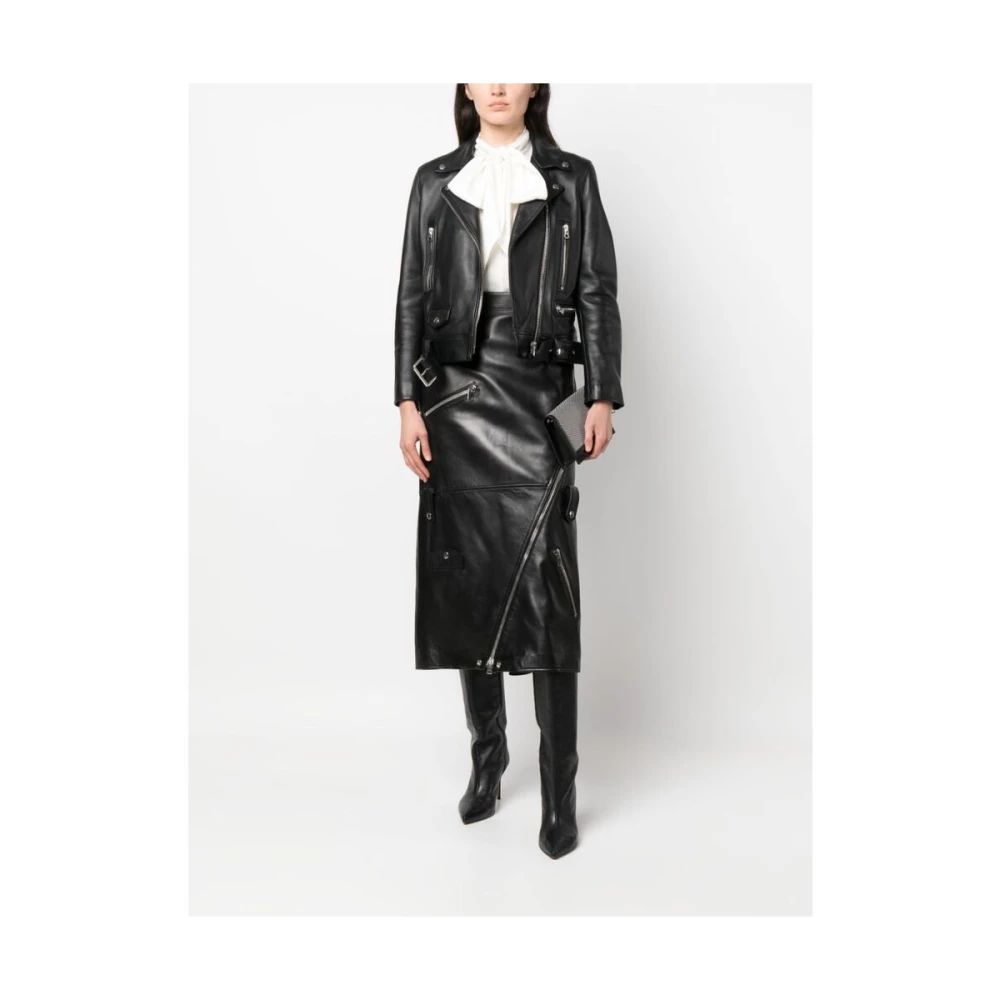 alexander mcqueen Leather Skirts Black Dames
