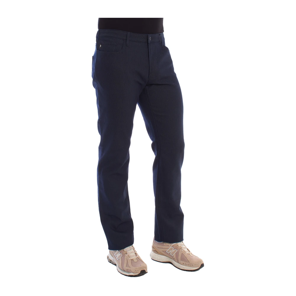 Emporio Armani Slim Fit Denim Broek met Kenmerkende Details Blue Heren