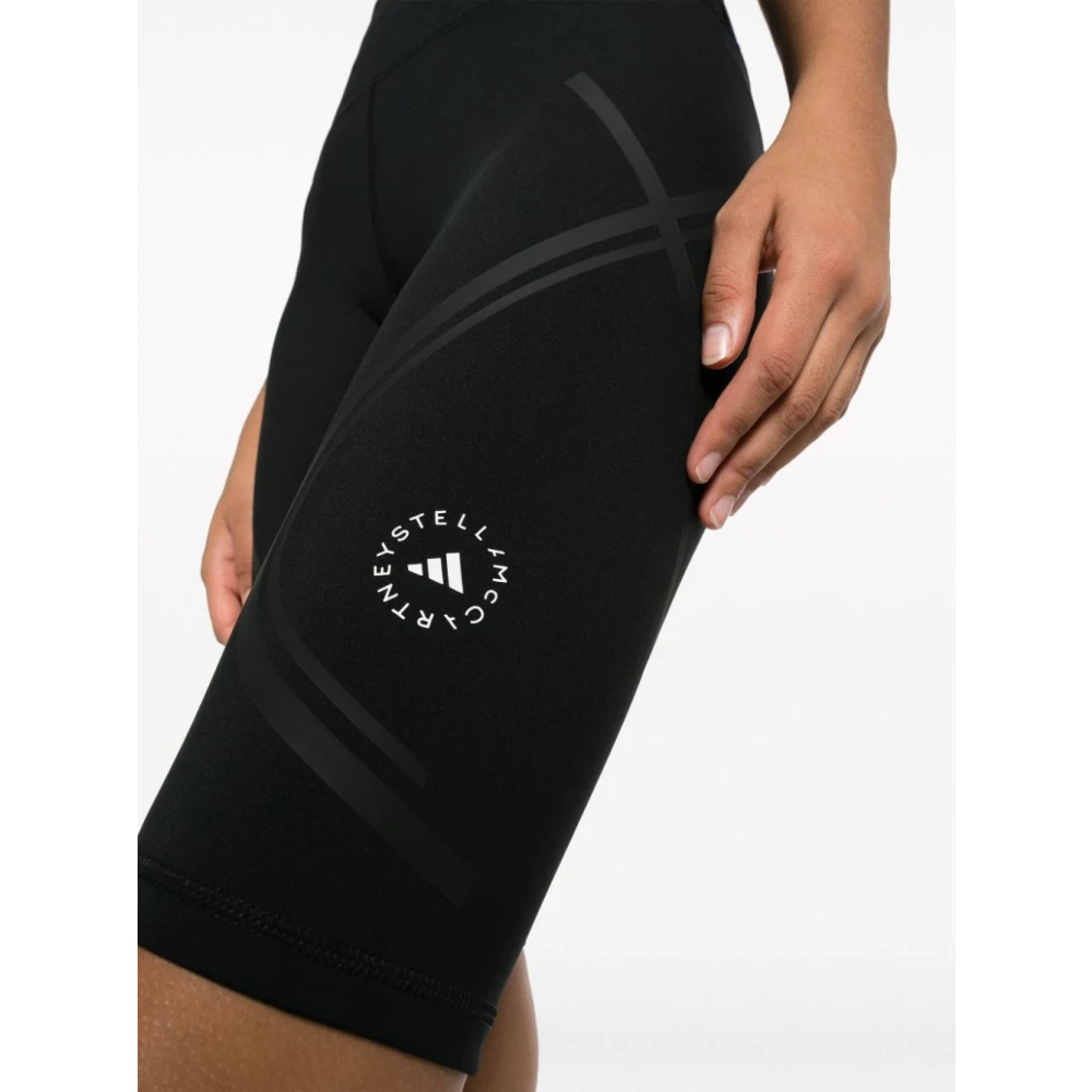 adidas by stella mccartney Fietsbroek met logo-print Black Dames