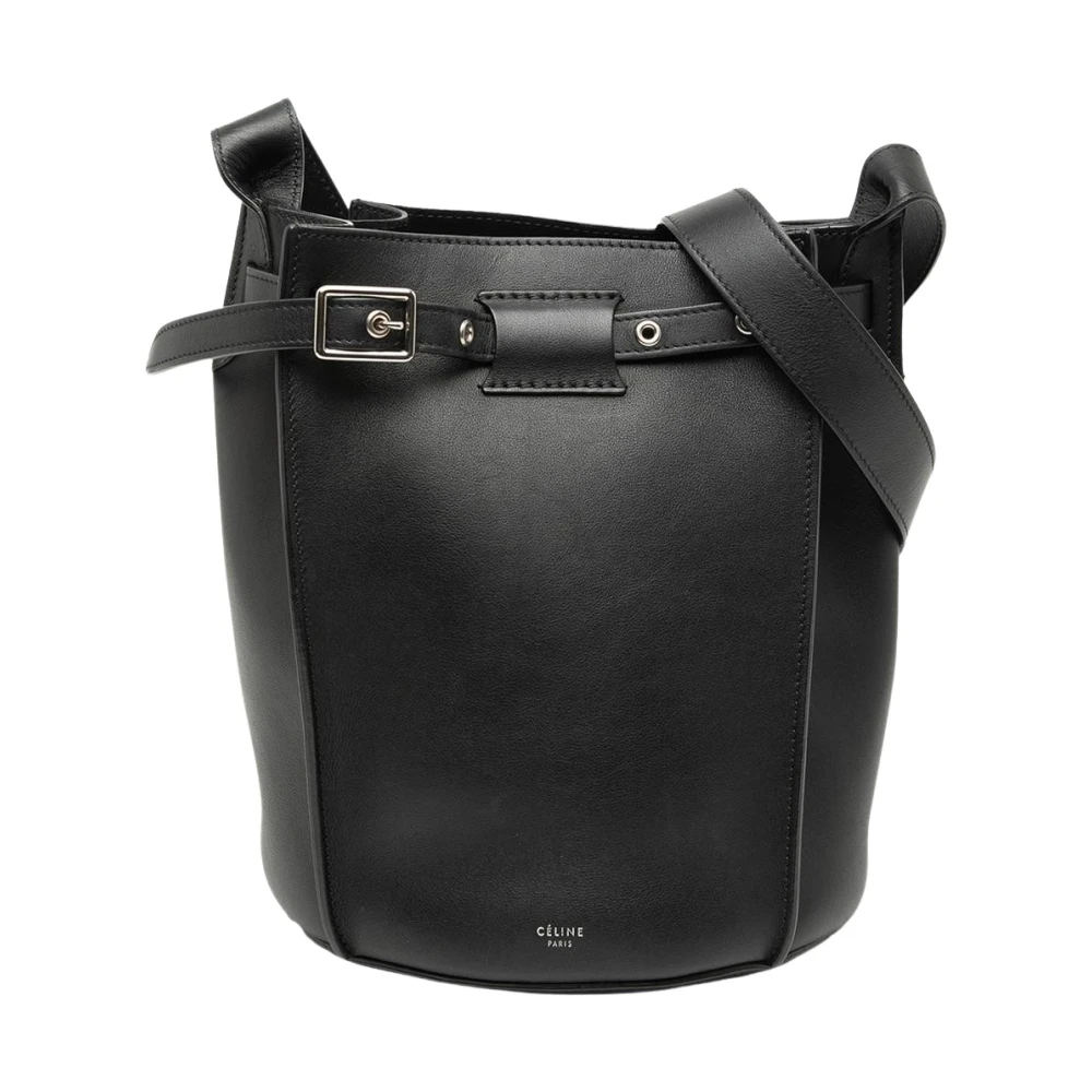 Celine Vintage Women's Black Pre-Owned Leather Bucket Bag