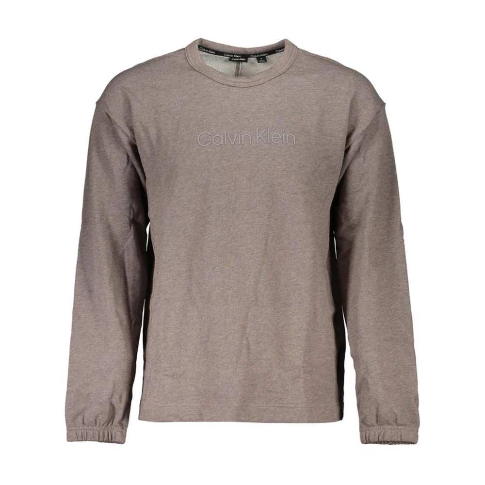 Calvin Klein Men's Brown Sweatshirts, M, Brushed Cotton Logo Sweatshirt