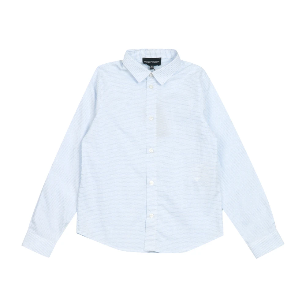 Emporio Armani Mannelijk Blauw Klassiek Overhemd Met Kraag