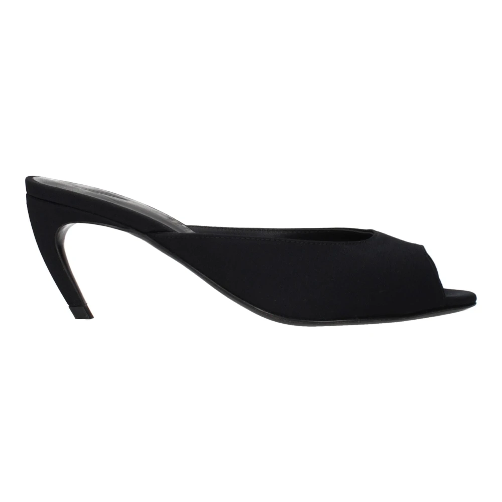 The Attico , Heeled Mules, Female, Black, 5 1/2 Uk, Fabric Flat Sandals
