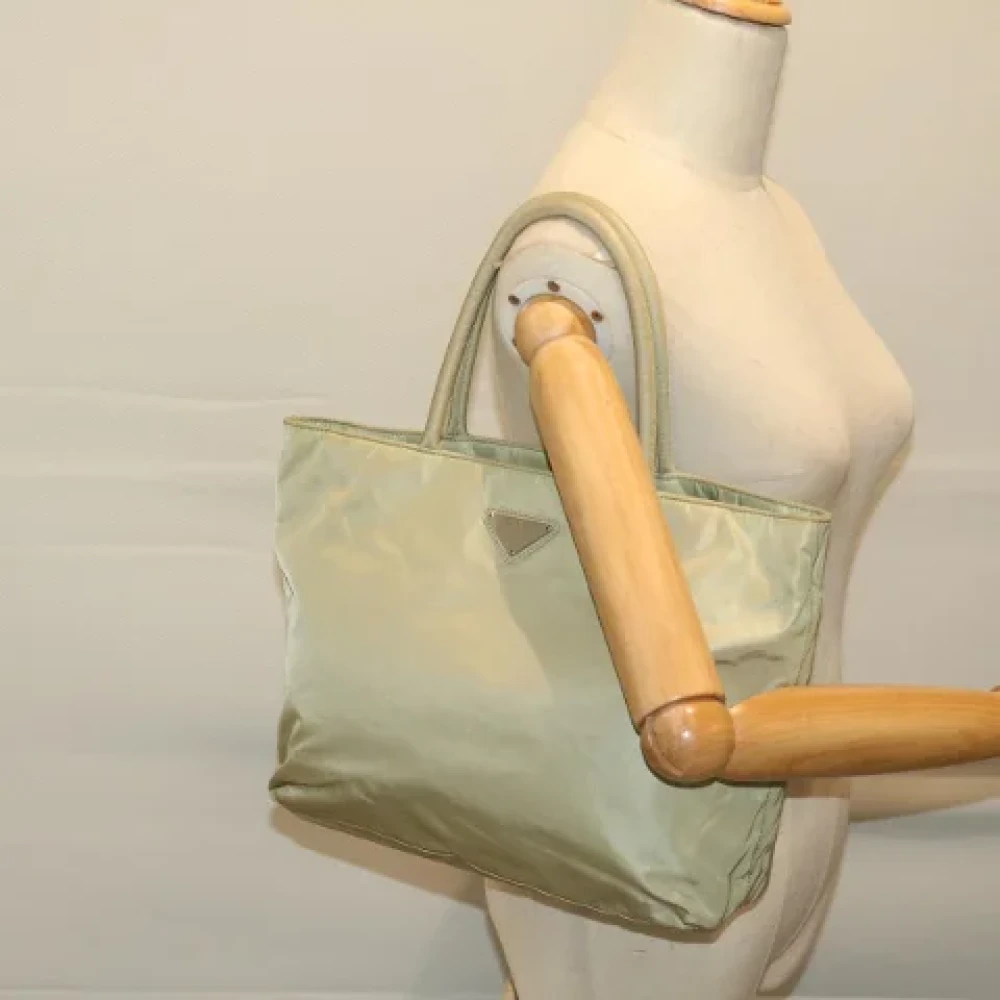 Prada Vintage Pre-owned Canvas shoulder-bags Beige Dames