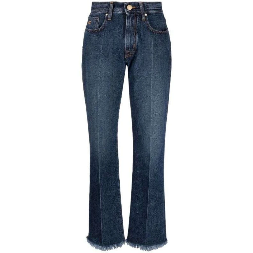 Jacob Cohën Frayed Straight-Leg Jeans Blue Dames
