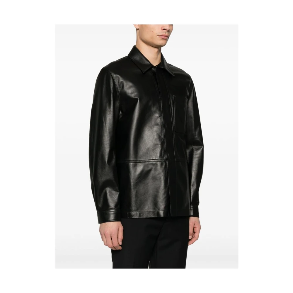 Tagliatore Leren bovenkleding Black Heren