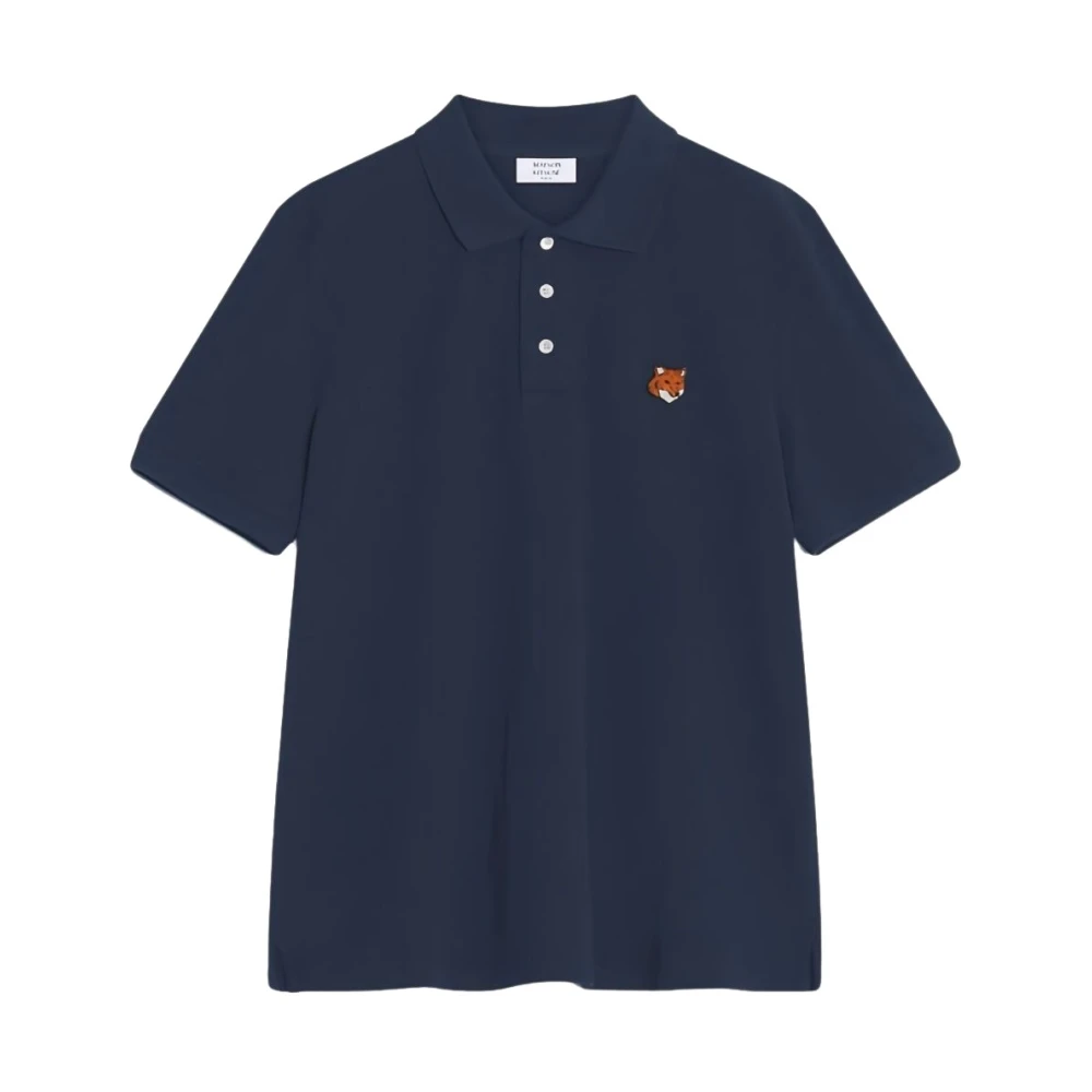 Maison Kitsuné Men's Blue Polo Shirts, M, Polo Shirt
