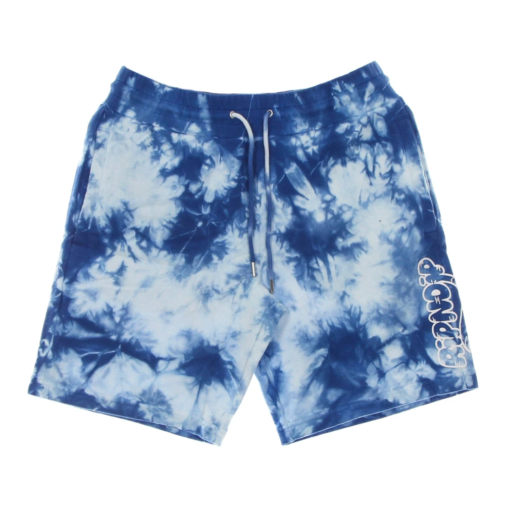 Ripndip Blauwe Acid Wash Sweat Shorts Lichtgewicht Trainingspak Blue Heren