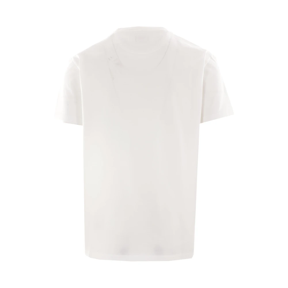 Fendi Witte Katoenen Jersey T-shirt met Triple FF Borduursel White Heren