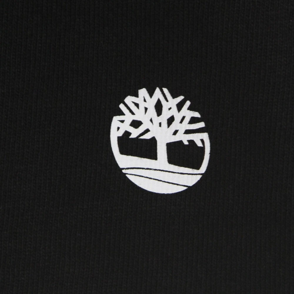 Timberland Zwarte Trekkoord Jurk Korte Mouw Ronde Hals Black Dames