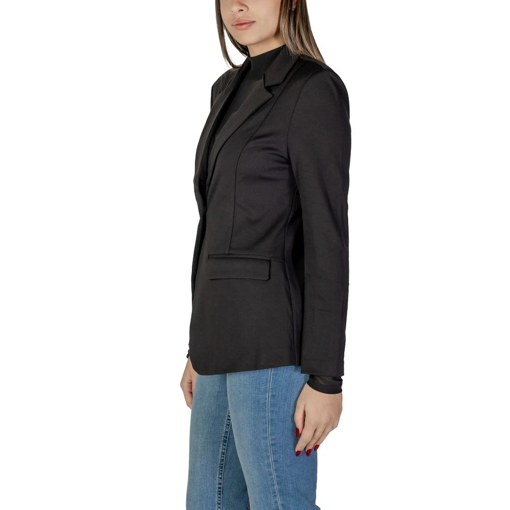 Ichi Zwarte Polyester Blazer Herfst Winter Collectie Black Dames