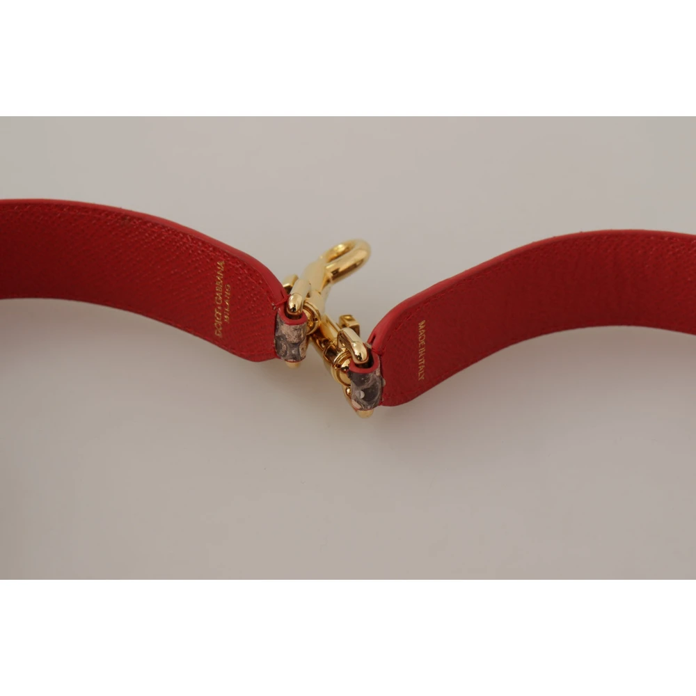 Dolce & Gabbana Python Leren Kristal Riem Brown Dames