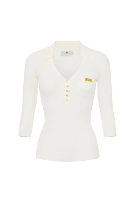 Micro-braided Knit Polo Shirt