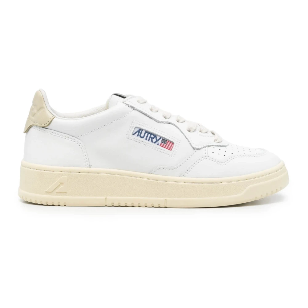 Autry Women's White Sneakers,, Leather Trainers With Iconic Details Size 6 Uk