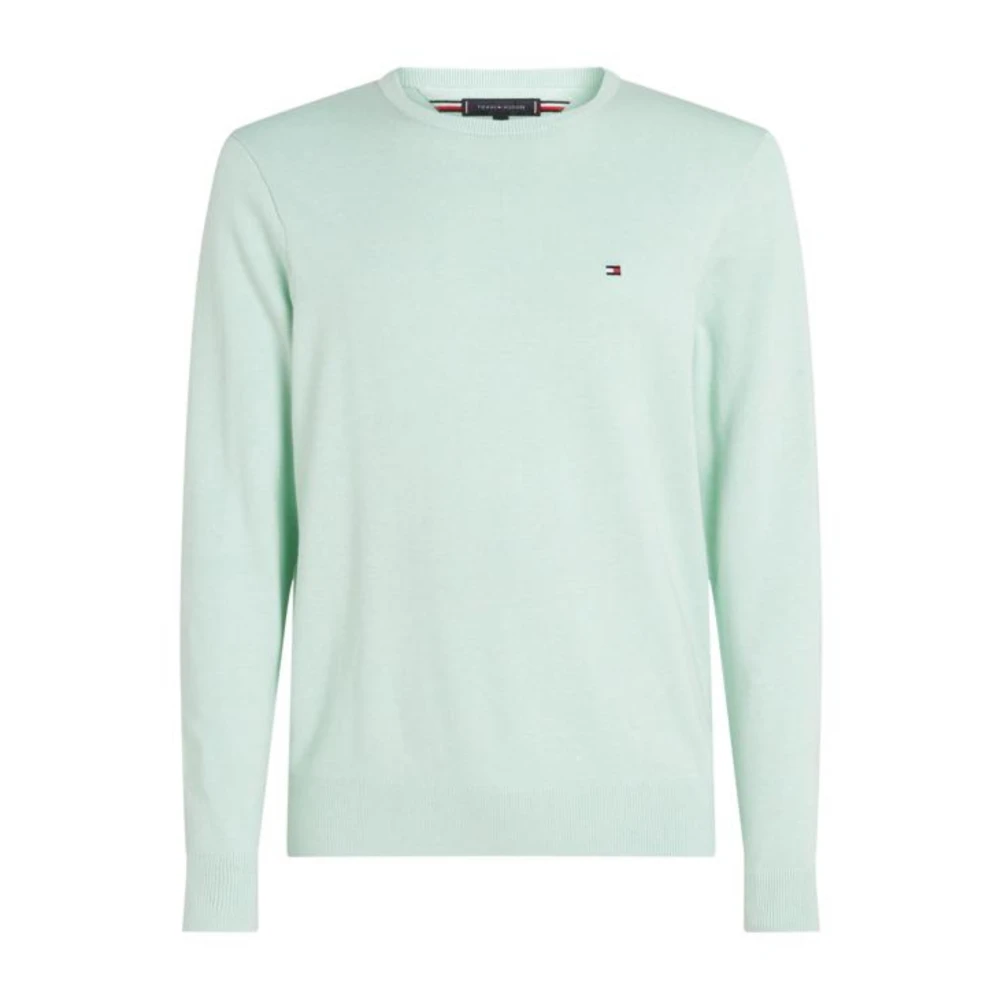 Tommy Hilfiger Men's Green Essential Minty Cotton Sweater