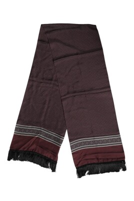 foulard-en-soie-a-franges-bordeaux-a-pois
