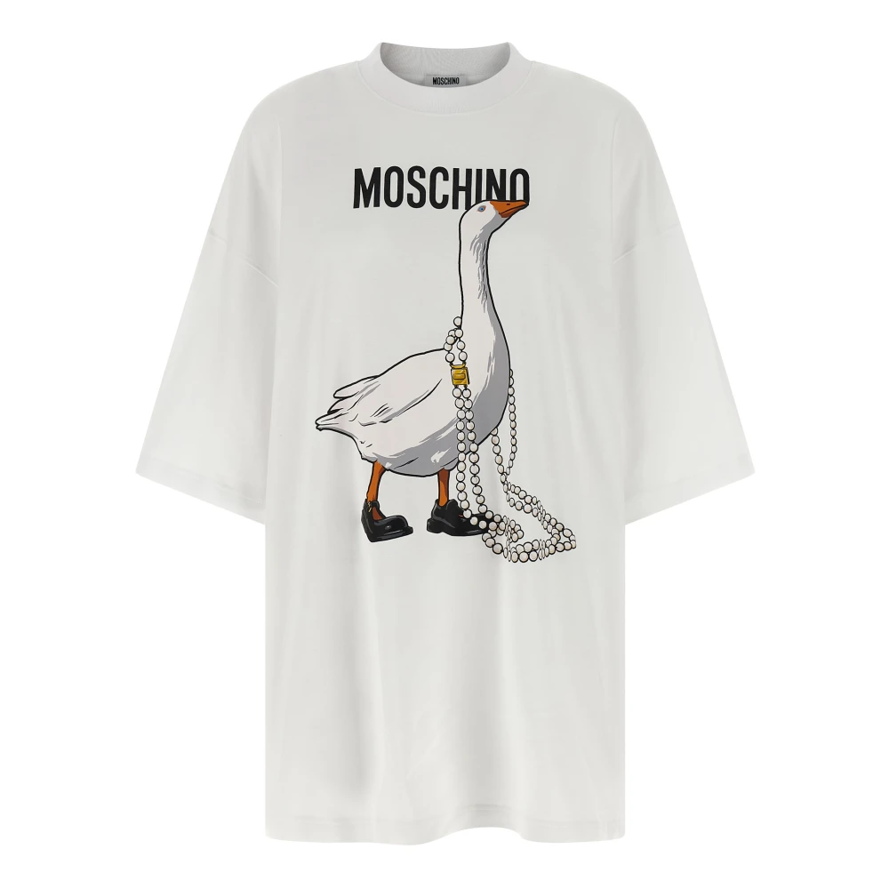 Moschino Women's White Goose Heavy Cotton Dress - Short Dresses - S - Dresses