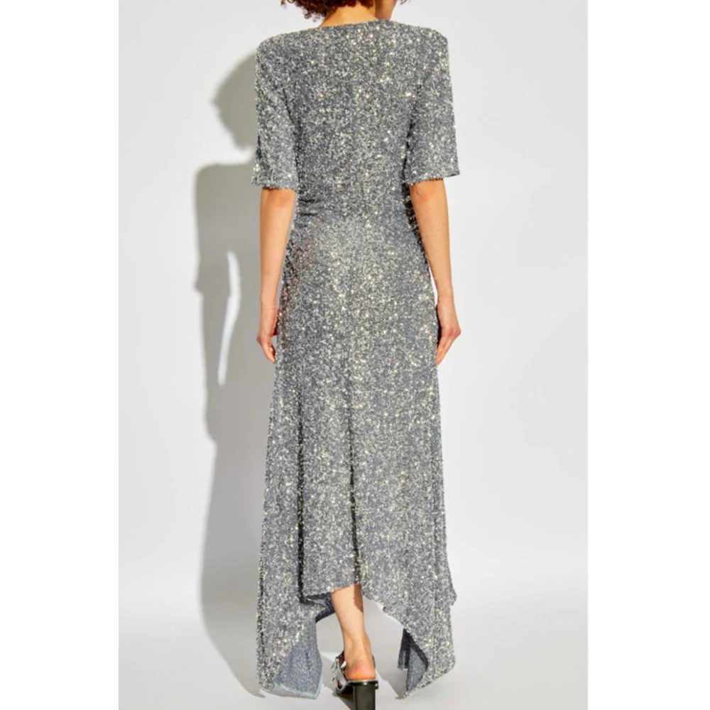 Ganni Paillet Versierde Sleutelgat Jurk Gray Dames