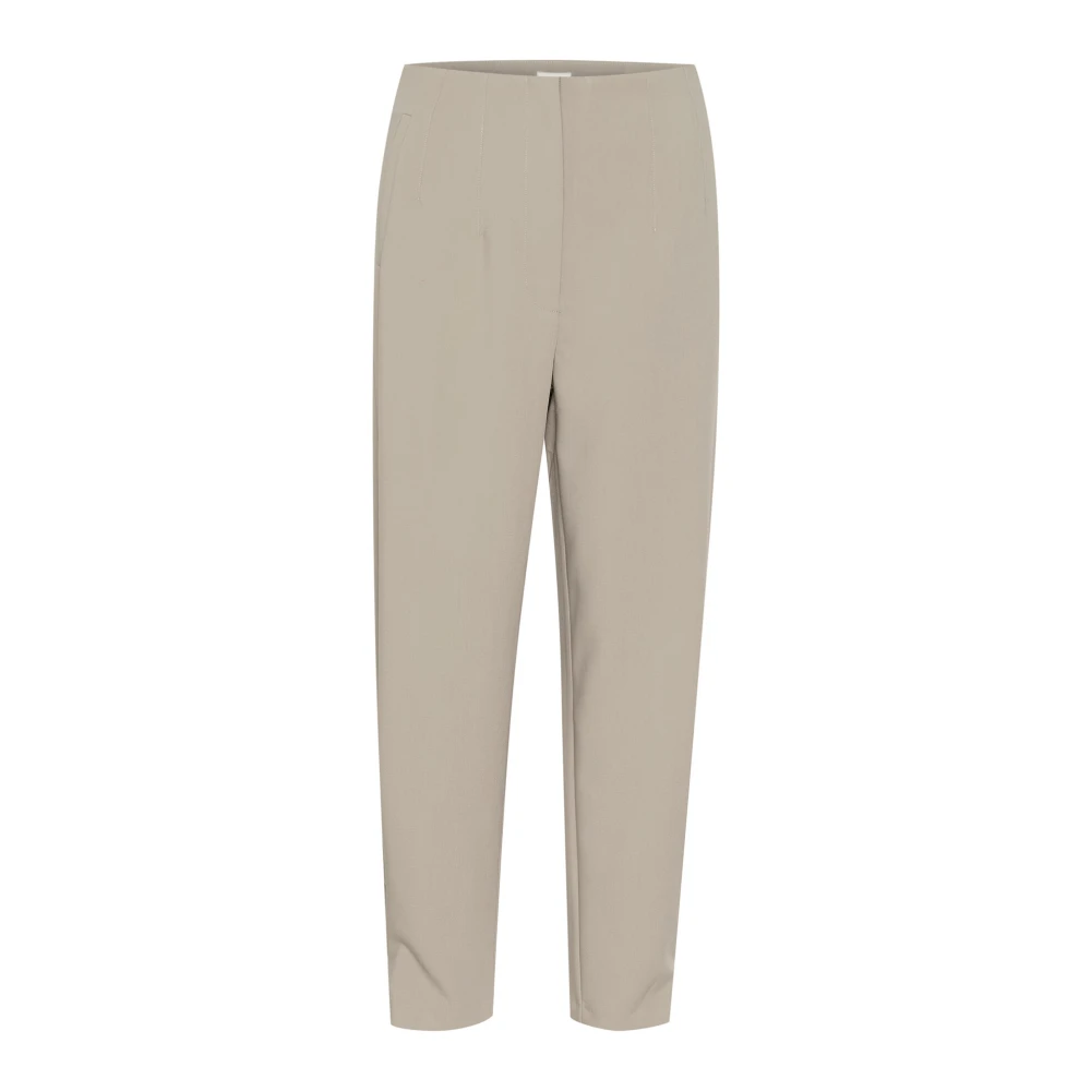 Kaffe Olifantenhuid Hoge Taille Broek Beige Dames