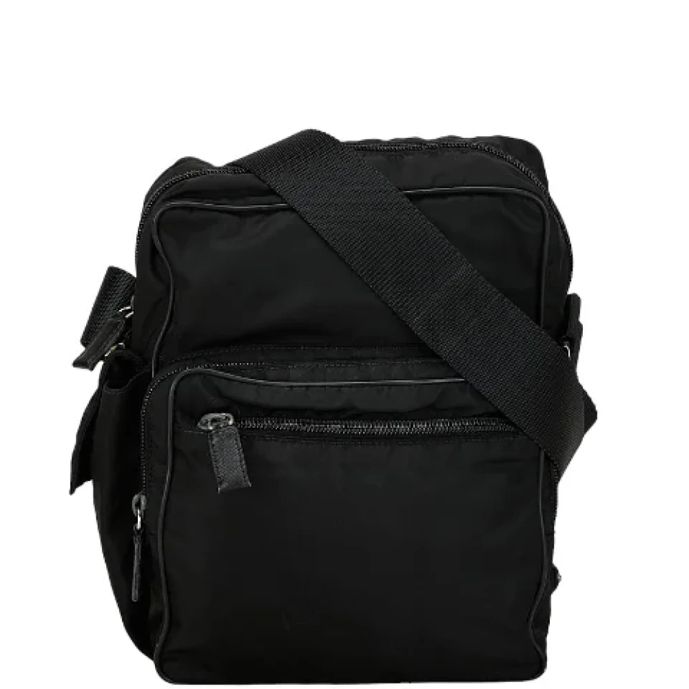 Prada Vintage Pre-owned Canvas crossbody-bags Black Dames