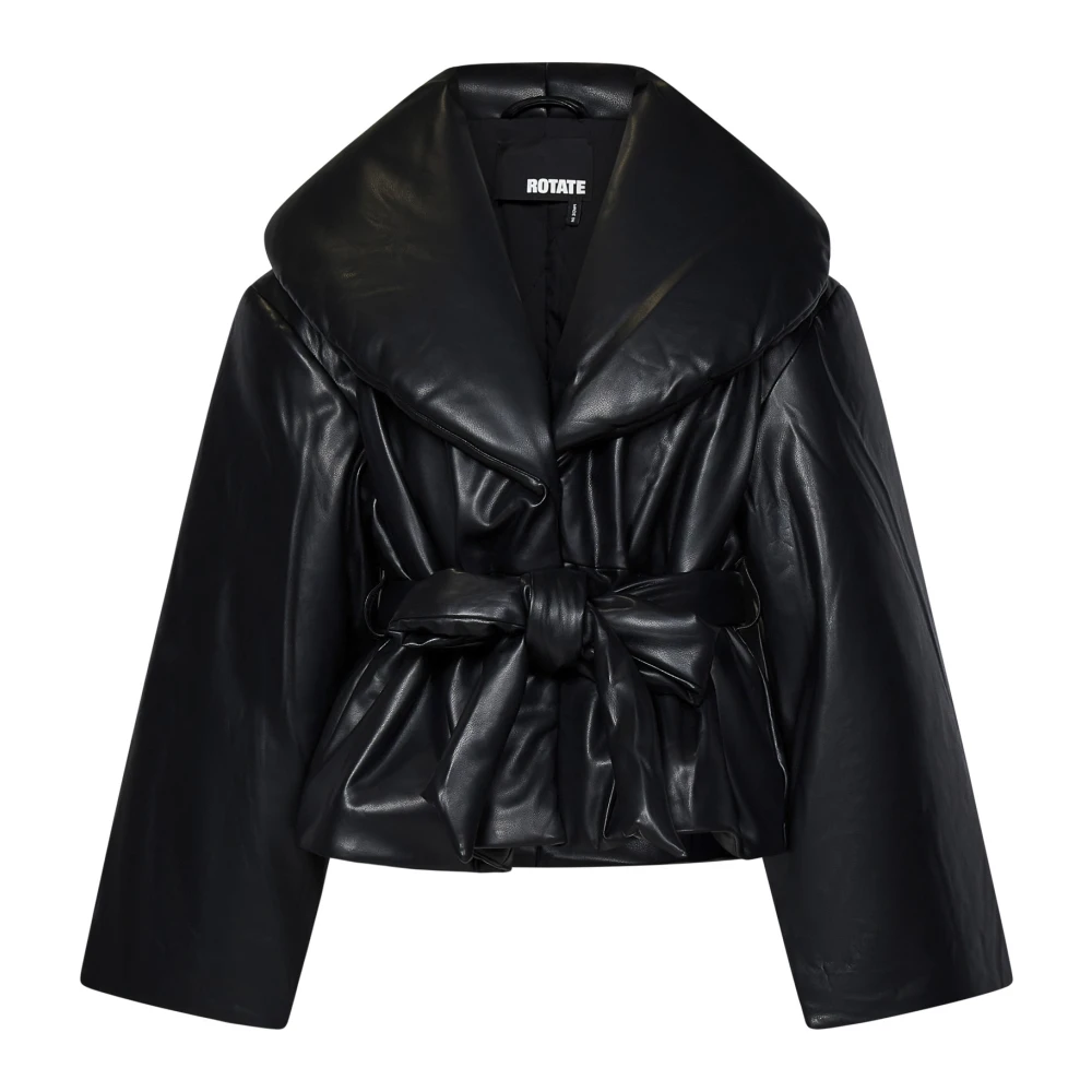 Rotate Birger Christensen Zwarte Jassen met Brede Shawl Kraag Black Dames