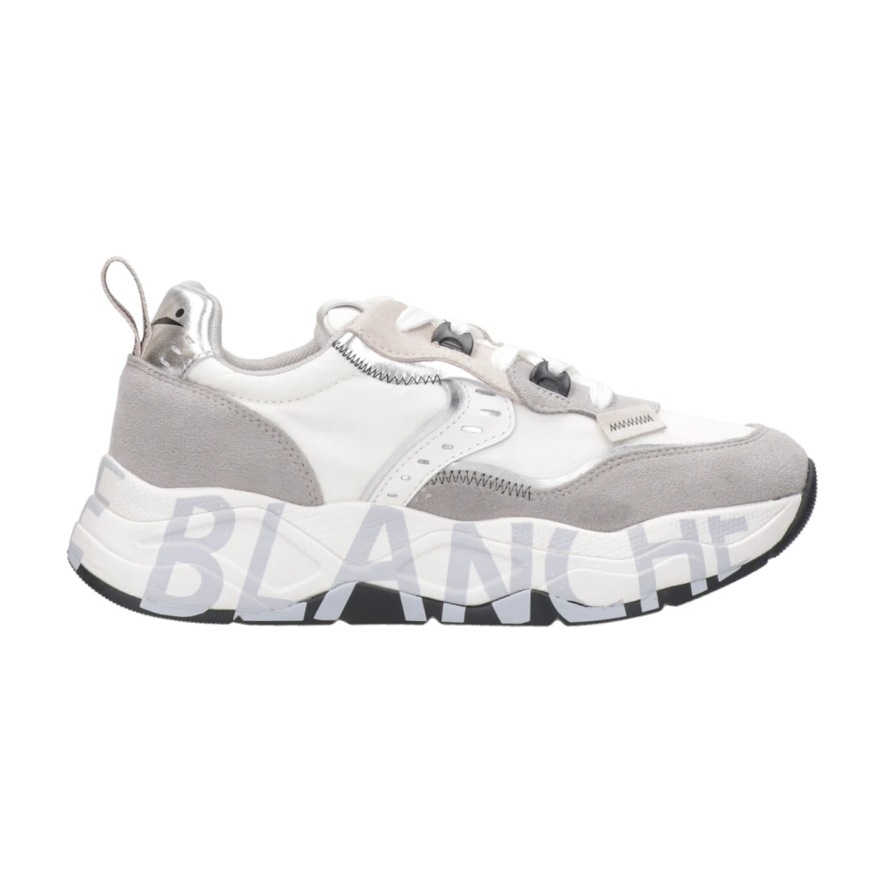 Voile blanche Gedurfde Club Sneakers met Technische Stof en Suède Gray Dames