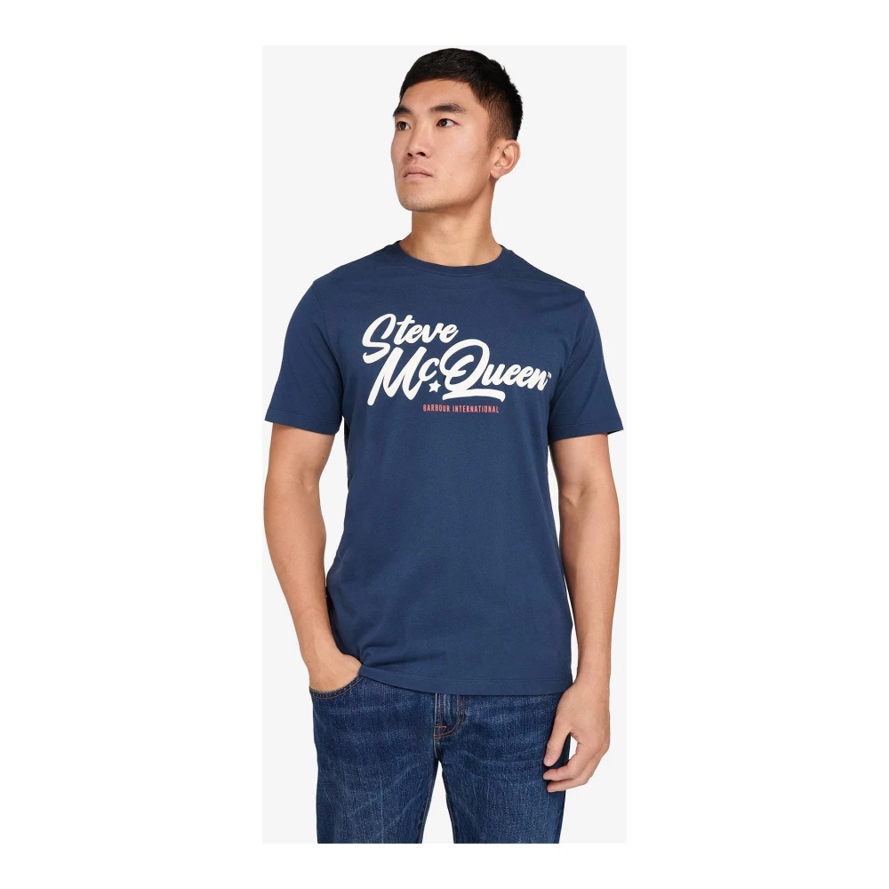 Barbour Murrey Grafisch T-Shirt Steve McQueen Collectie Blue Heren