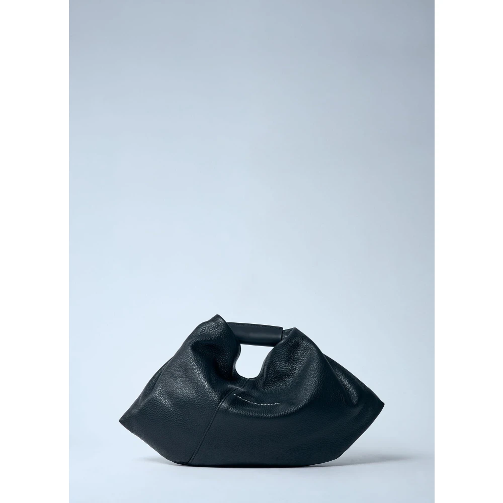 MM6 Maison Margiela Pebble-Grain Leren Mini Tas Black Dames