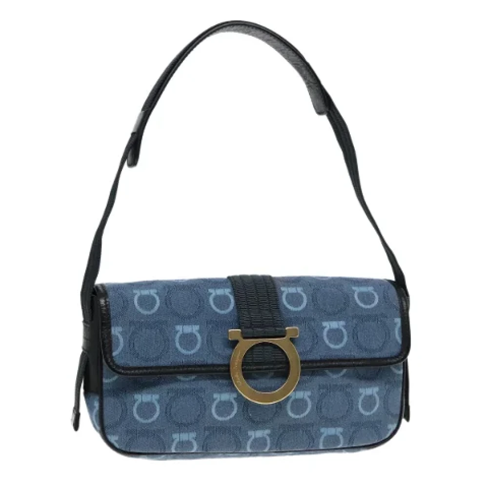 Salvatore Ferragamo Pre-owned Canvas shoulder-bags Blue Dames