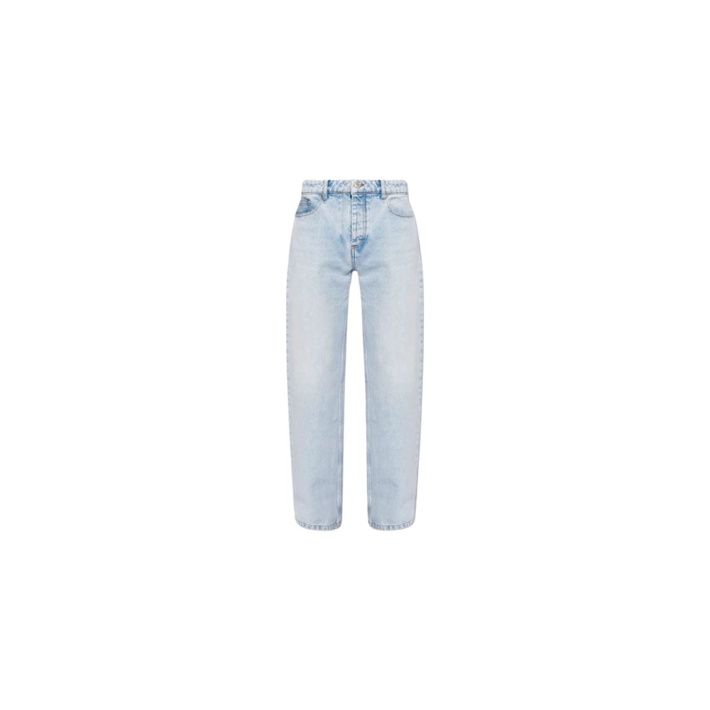 Ami Paris Bleach Blue Straight Fit Unisex Jeans Blue Heren