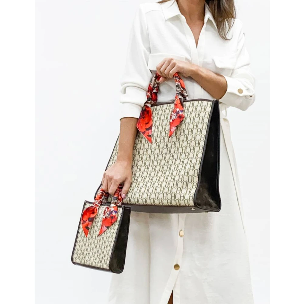 Carolina Herrera Stijlvolle Mini Shopping Tas Beige Dames