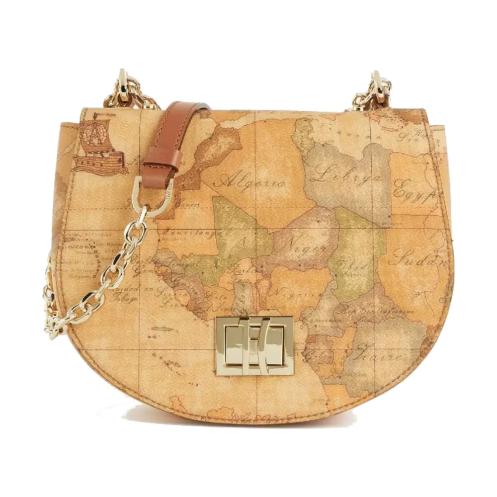 Alviero Martini 1a Classe Klassieke Geo Print Schoudertas Brown Dames