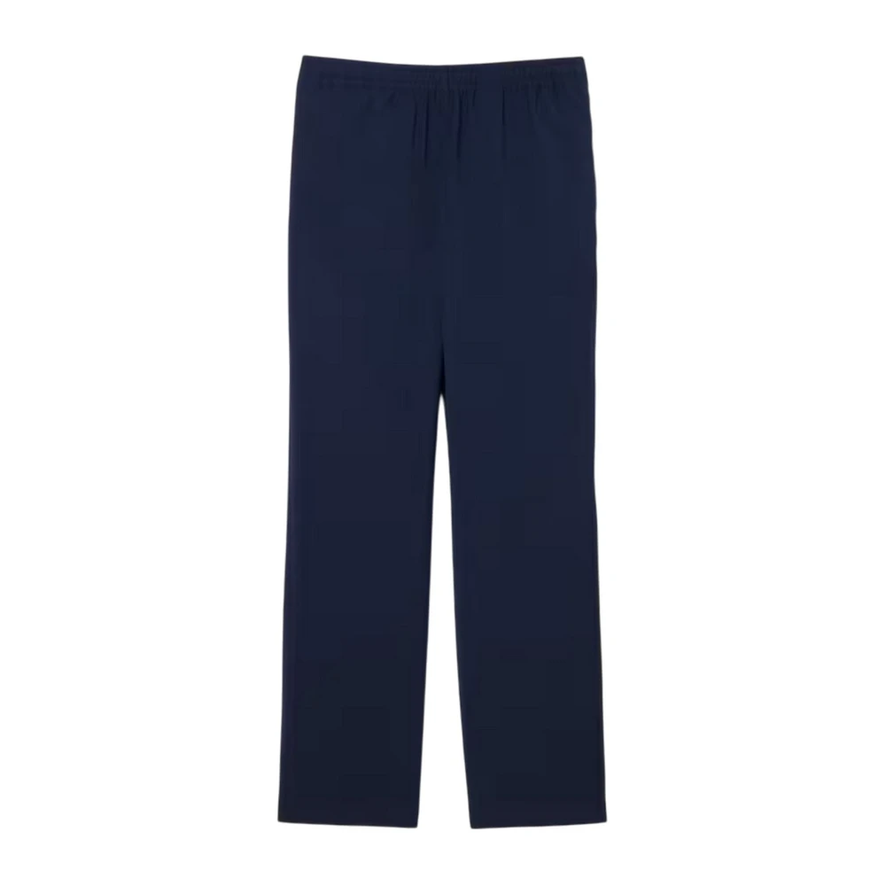 Lacoste Women's Blue Regular Fit Wool Flannel Chino - Straight Trousers - 2XL - Trousers