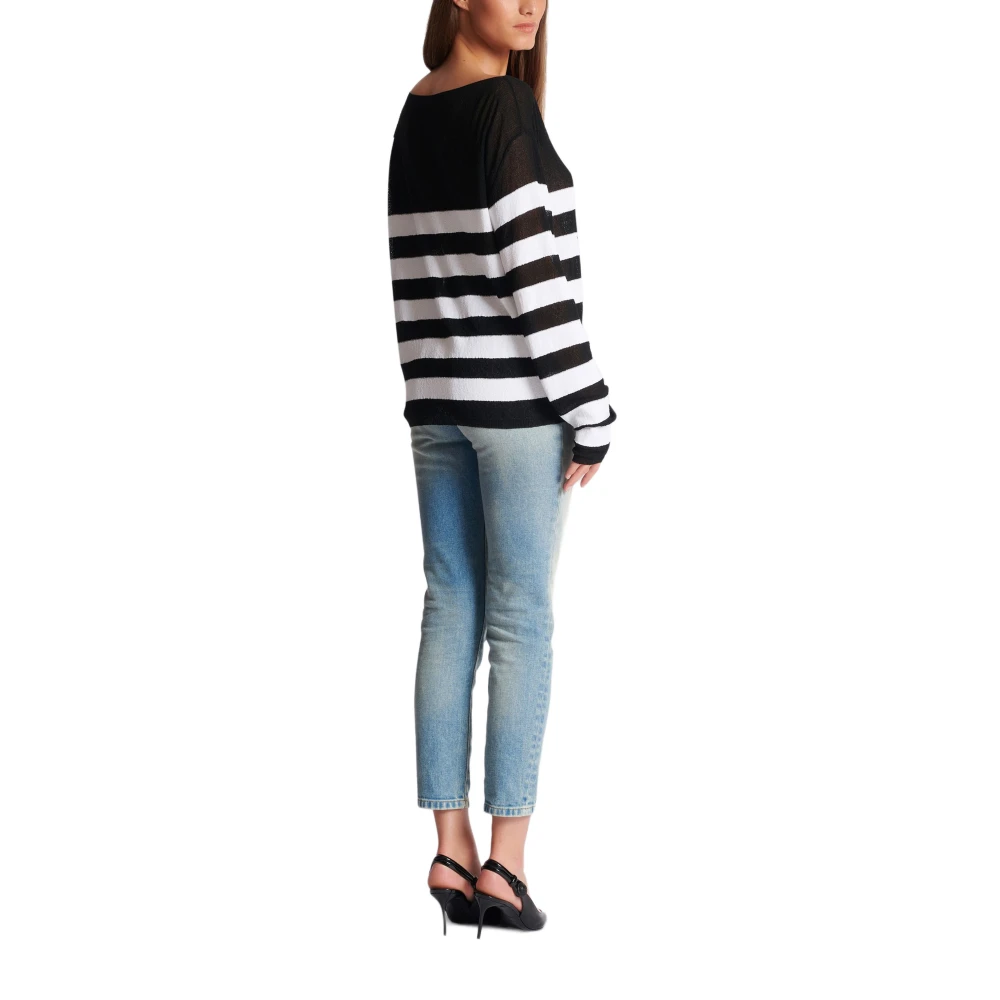 Balmain Bootnektrui met sterrenpatroon Black Dames