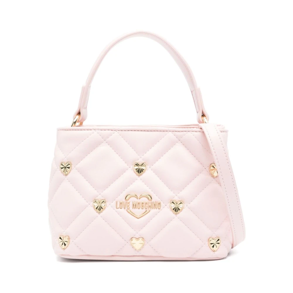 Love Moschino Roze Ketting Schoudertas Onderverdeeld Compartiment Pink Dames